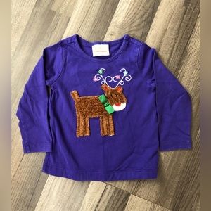 Girls Hanna Andersson (size 80) reindeer shirt… LIKE NEW.